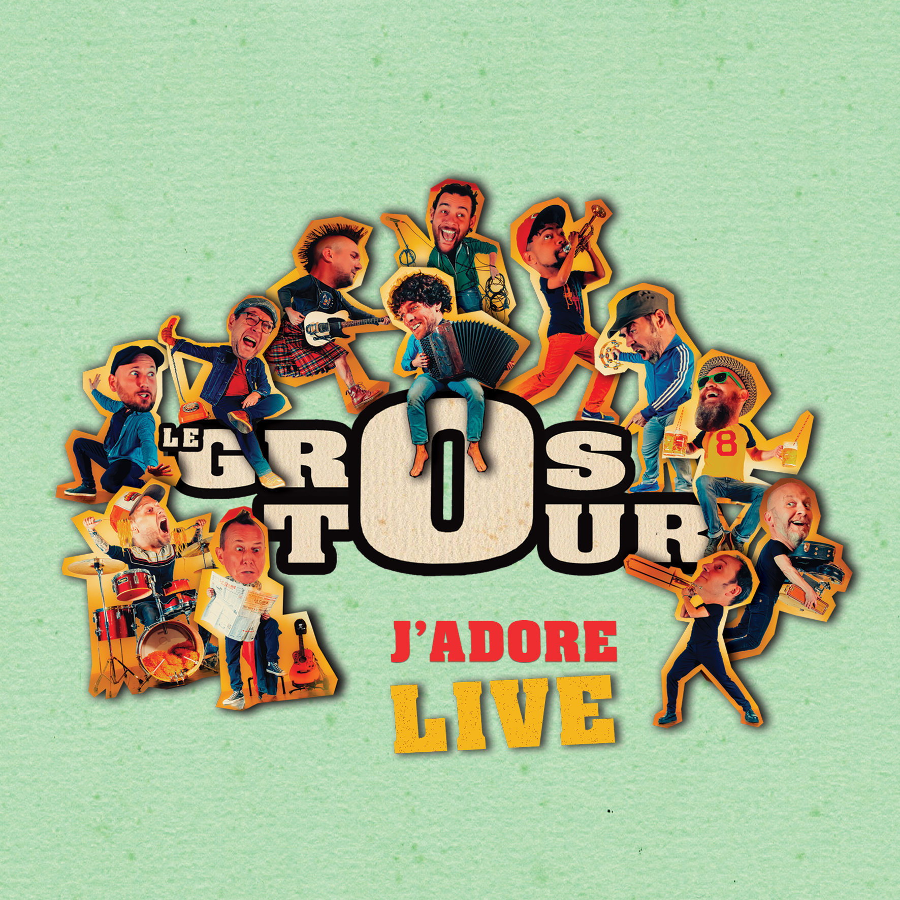 Pochette du double album live J'Adore — Le Grôs Tour